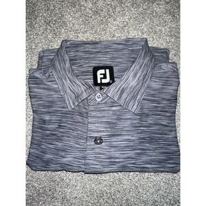 FootJoy Golf Polo Shirt Mens Large Gray Heather Short Sleeve Lightweight #N